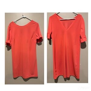 Elegant Coral Midi Dress